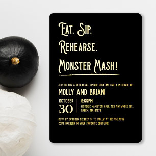 Monster Mash Wedding Rehearsal  Foil Invitation