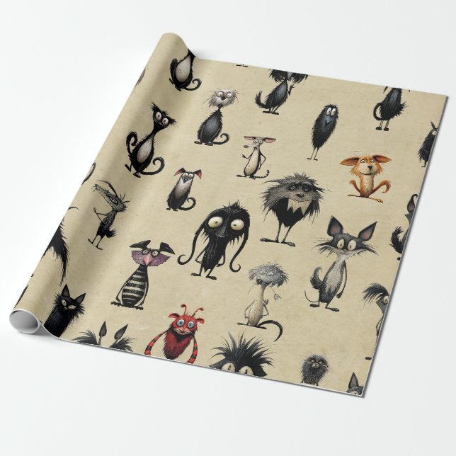 Monster Mash Wrapping Paper (Unrolled)