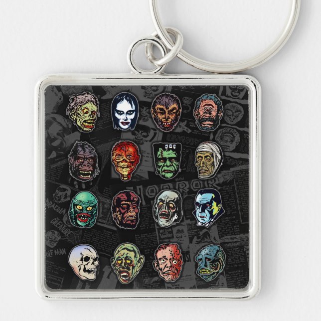Monster Masks Color Keychain (Front)