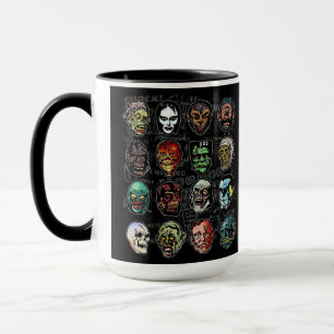Monster Masks Retro Horror Mug – Halloween (Color)