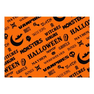 Monster Mayhem Halloween Typography Invitations