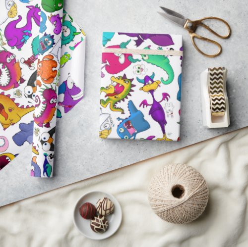 Monster Menagerie wrapping paper 