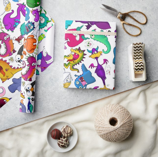 Monster Menagerie, wrapping paper  (Crafts)