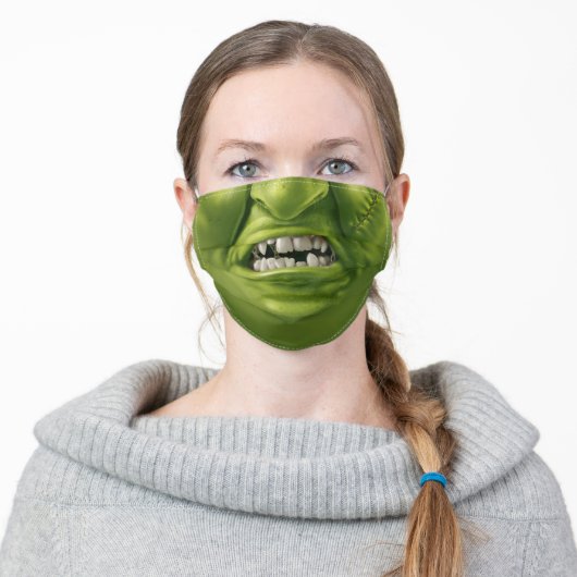 Monster Mouth Fun Horror Halloween Funny Face Adult Cloth Face Mask (Worn)