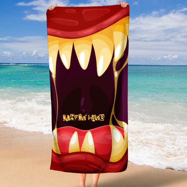 Monster Mouth with Big Teeth Beach Towel (Monster with Big Teeth Beach Towel)