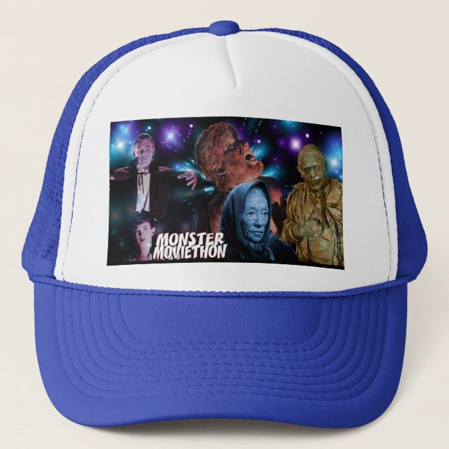 MONSTER MOVIETHON Season 6 Banner Trucker Hat (Front)