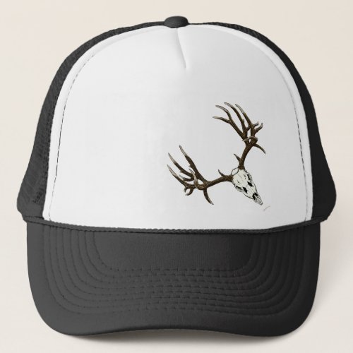 Monster mule deer buck skull trucker hat