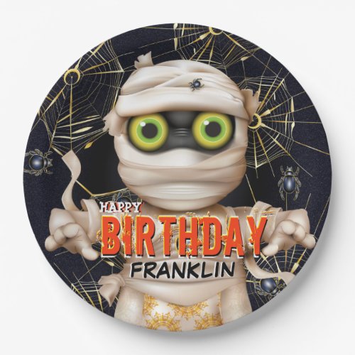 Monster Mummy Kids Birthday Paper Plates