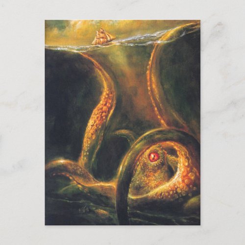 Monster Octopus Postcard