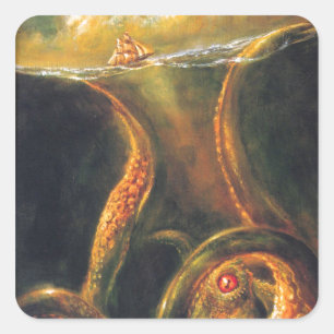 Monster Octopus Square Sticker