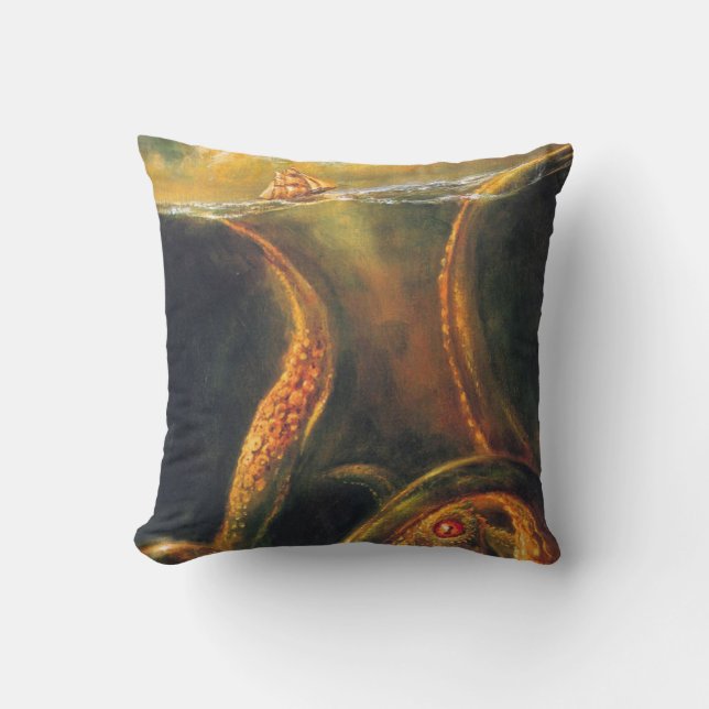 Monster Octopus Throw Pillow (Front)