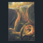 Monster Octopus Towel<br><div class="desc">This dark mysterious vintage painting shows a monster kraken sitting on the ocean floor. Its long tentacles stretch up to the water’s surface searching for its next victim. Just above it, unaware of the danger that lurks below is a ship riding the ocean’s waves. This beautiful and amazingly detailed vintage...</div>
