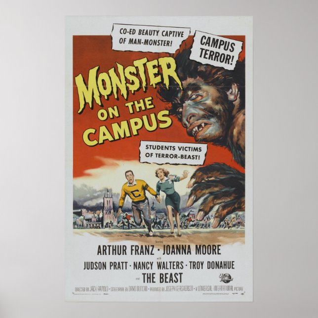 Monster on the Campus Classic horror movie Poster (Front)