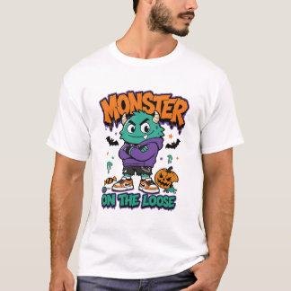 Monster On The Loose Halloween Street Monster T-Shirt