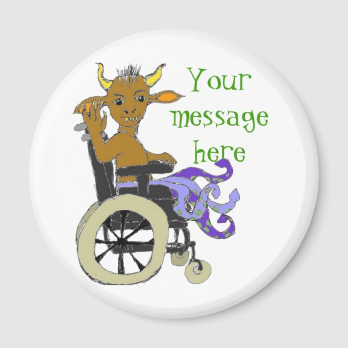 Monster on wheels    your message refrigerator magnet