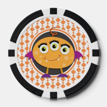 Monster Orange And Purple Winged Poker Chips by doozydoodles at Zazzle