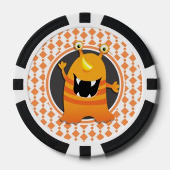 Monster Orange Poker Chips by doozydoodles at Zazzle