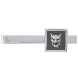 Monster origami silver finish tie bar