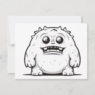 Monster outline sketch Small Note Card