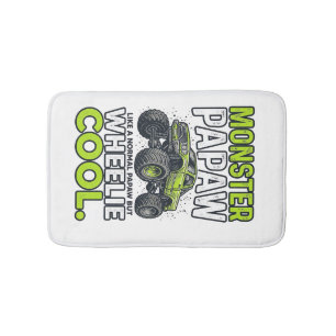 Monster Papaw Wheelie Cool Funny Monster Truck Des Bath Mat