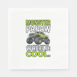 Monster Papaw Wheelie Cool Funny Monster Truck Des Napkins