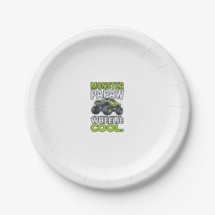 Monster Papaw Wheelie Cool Funny Monster Truck Des Paper Plates
