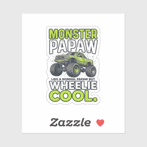 Monster Papaw Wheelie Cool Funny Monster Truck Des Sticker