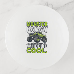 Monster Papaw Wheelie Cool Funny Monster Truck Des Trinket Tray