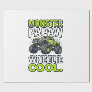 Monster Papaw Wheelie Cool Funny Monster Truck Des Wrapping Paper
