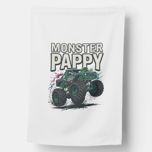Monster Pappy Monster Truck Vintage Vector Design_ House Flag