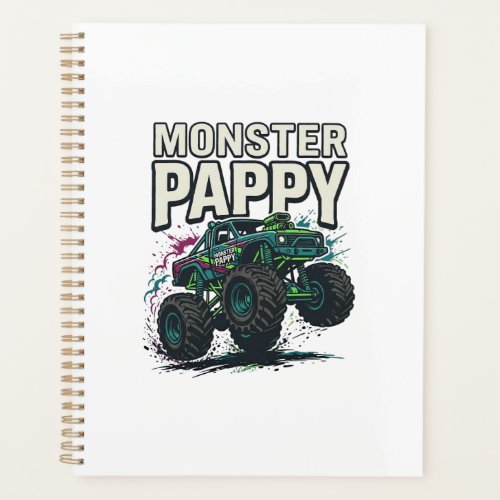 Monster Pappy Monster Truck Vintage Vector Design_ Planner