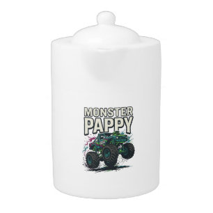 Monster Pappy Monster Truck Vintage Vector Design_ Teapot