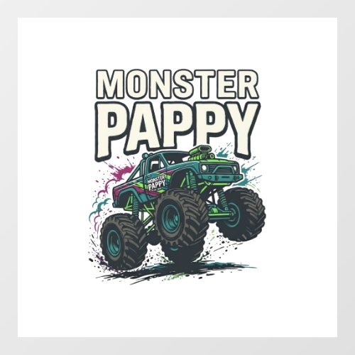 Monster Pappy Monster Truck Vintage Vector Design_ Window Cling
