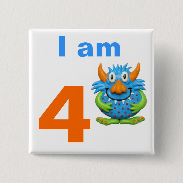 Monster Party Pinback Button (Front)