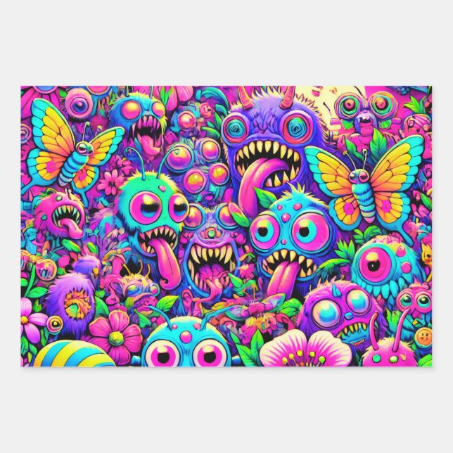 Monster Party Wrapping Paper (Front)