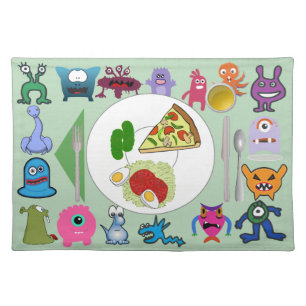 Monster placemat with correct placements & food