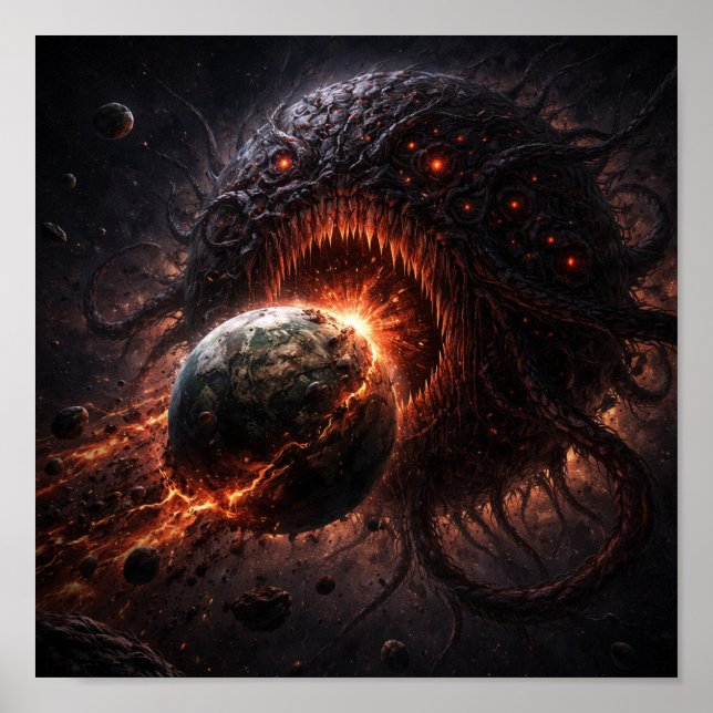Monster Planet Eating A Doomed World Poster (Front)