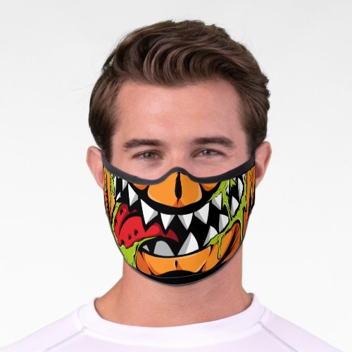 Monster pumpkin Mouth halloween Premium Face Mask