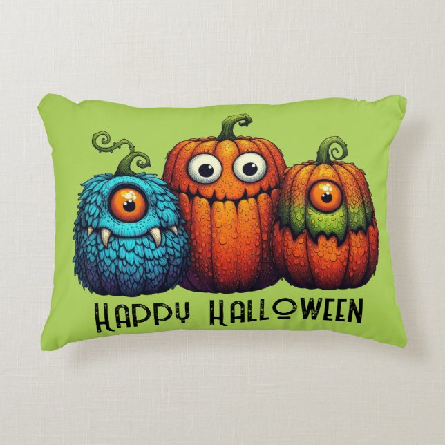 Monster Pumpkins Accent Pillow (Front)