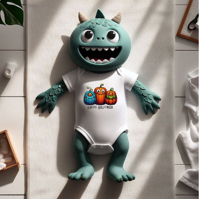 Monster Pumpkins Baby Bodysuit (Happy little monster!)
