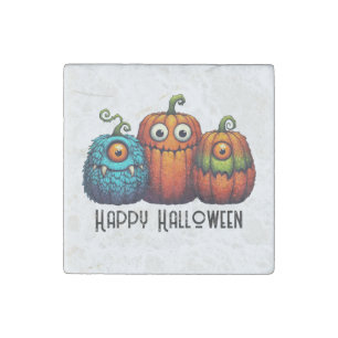 Monster Pumpkins Stone Magnet