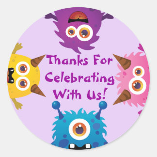 Monster (Purple)Invitation/Thank You/Favor Sticker