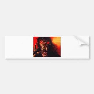 monster red eyes with fangs bumper sticker