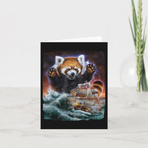 Monster Red Panda As Kraken Attack A War Ship At H Card