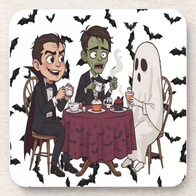 Monster’s Sweet Feast Halloween Beverage Coaster (Front)