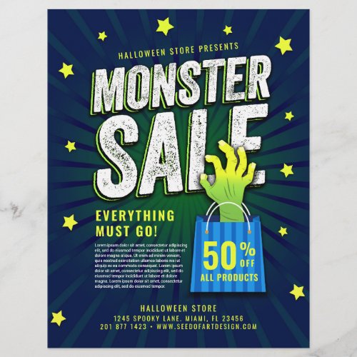 Monster Sale Halloween Retail Advertisement Flyer