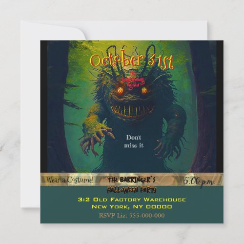 Monster Scary Funthyme Annual Costume Party Invitation