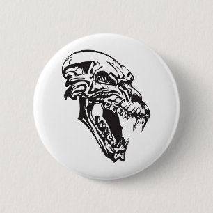 Monster Skull Pinback Button