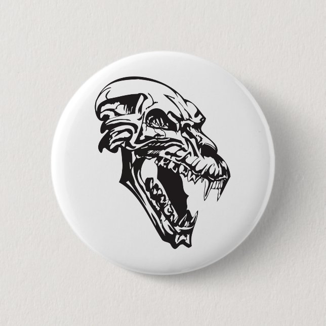 Monster Skull Pinback Button (Front)