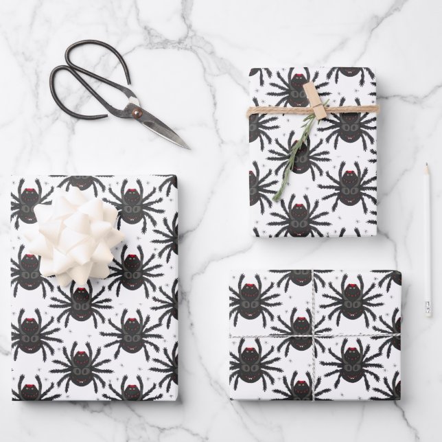 Monster Spiders Wrapping Paper Sheets (Front)
